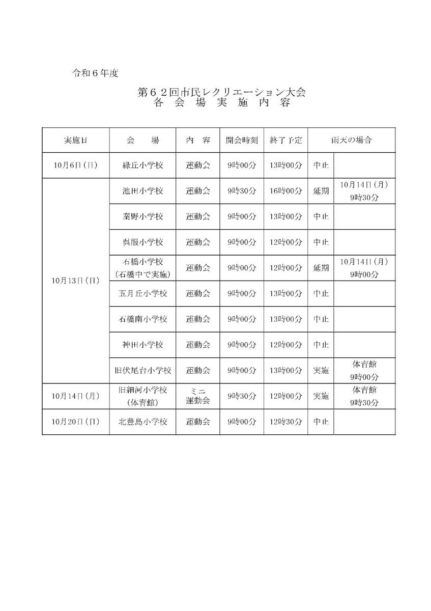 市民レクリエーション開催